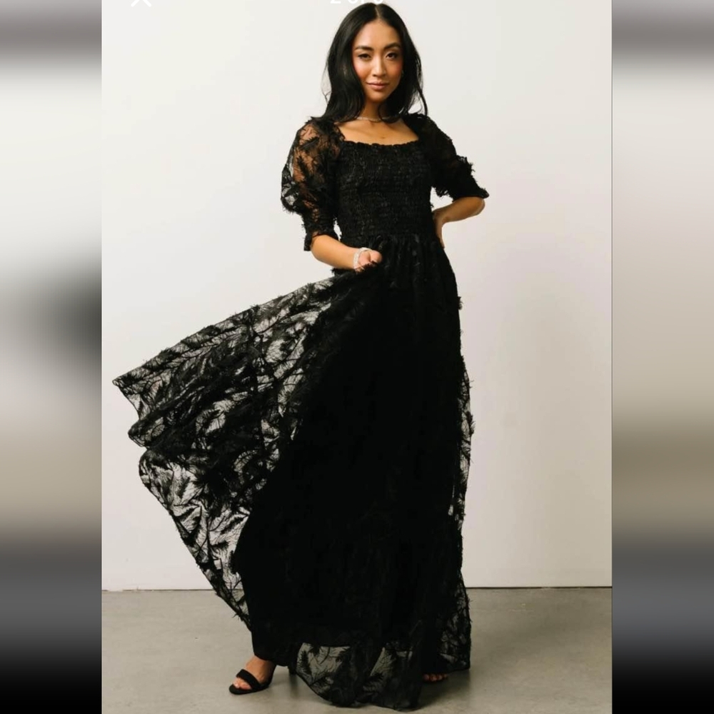 NEW NWT Baltic Born Black Paloma Feather Dress